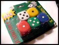 Dice : Dice - 6D - Jumbo Dice Set 5 Colors With Pips